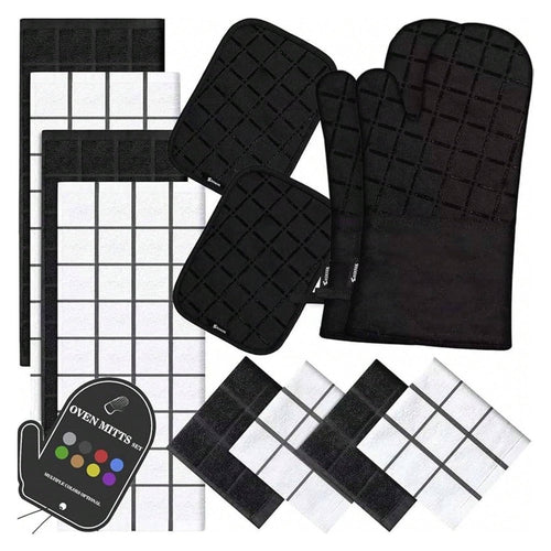 3-Piece Kitchen Oven Mitt and Pot Holder Set
