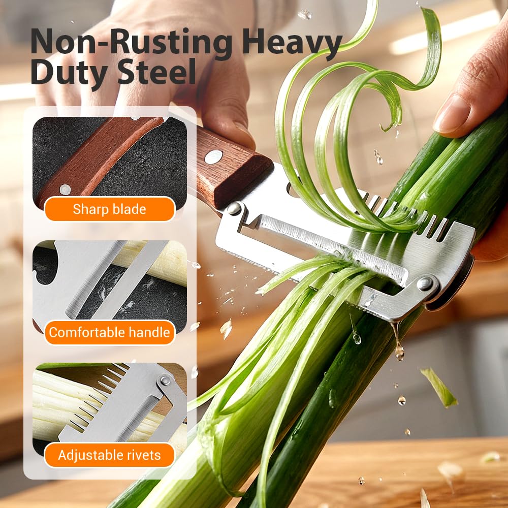 Multi-Function Vegetable Peeler with Wooden Handle