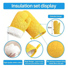 3-Piece Kitchen Oven Mitt and Pot Holder Set