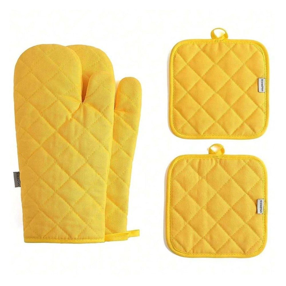 3-Piece Kitchen Oven Mitt and Pot Holder Set