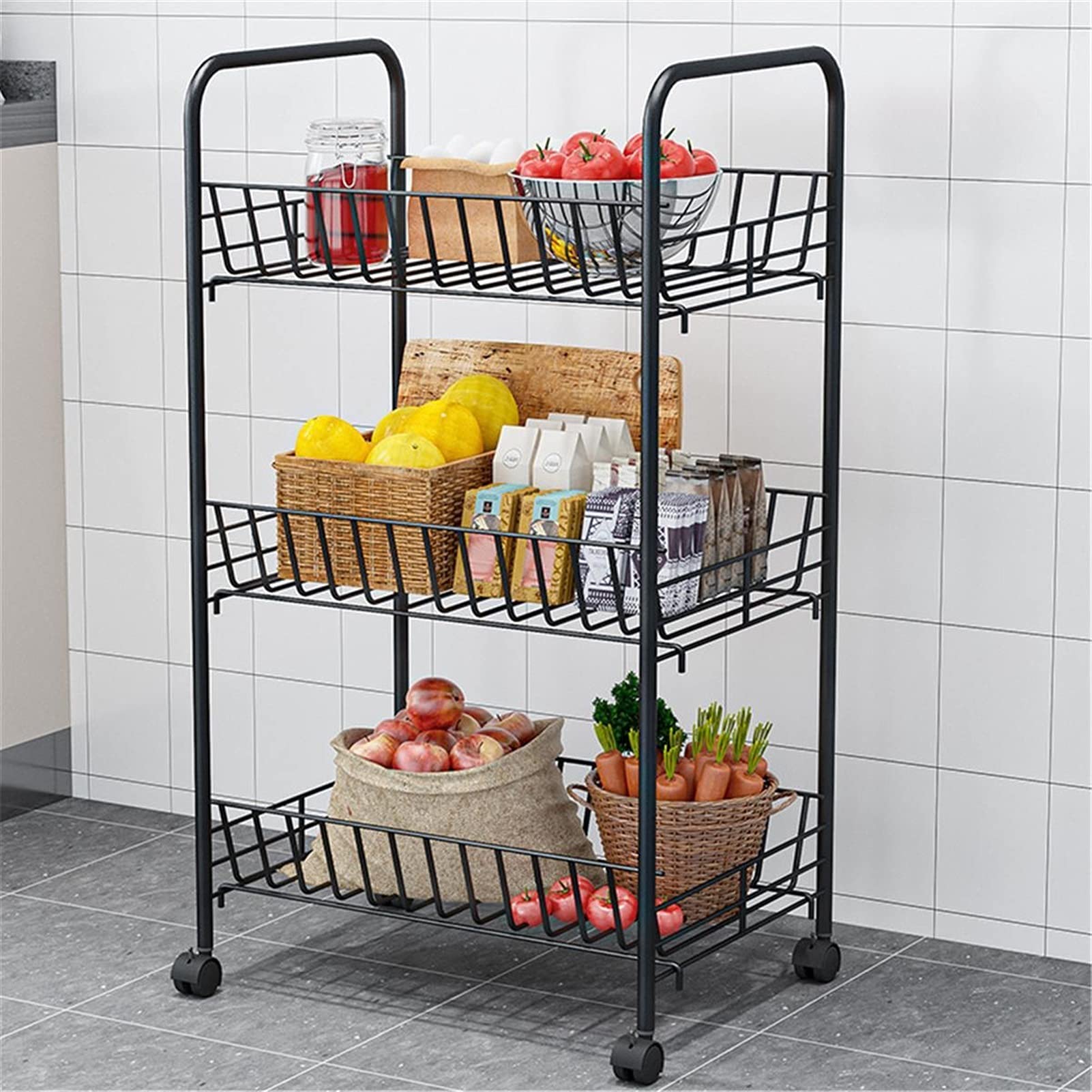Multi-Tier Rolling Storage Rack with Wheels