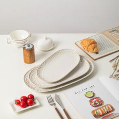 3-Piece Ceramic Oval Serving Platter Set (10/12/14 Inch)