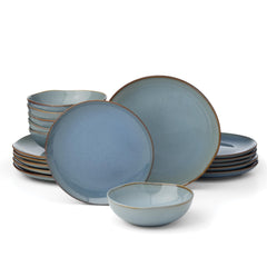 Oneida 899208 Organic Shades Oatmeal 18-Piece Dinnerware Set, Service For 6