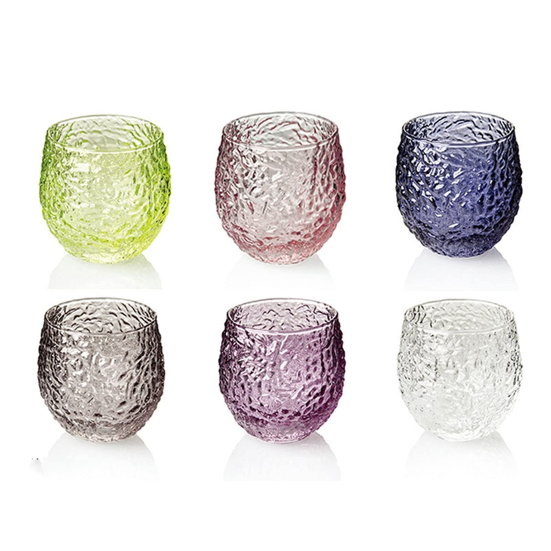 6-Piece Colored Crystal Drinking Glass Set (8 oz)