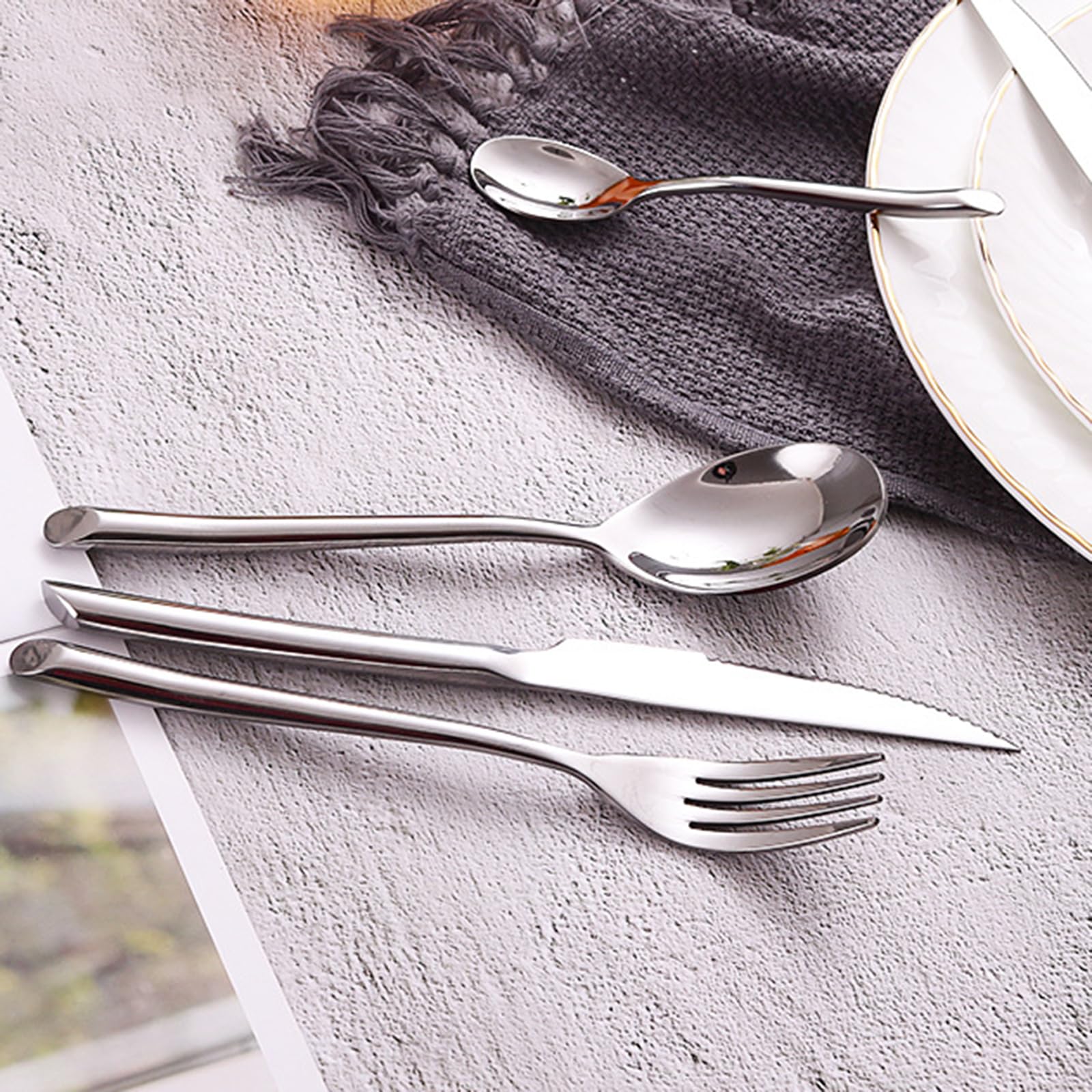84-Piece Stainless Steel Flatware Set for 12