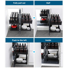 Pull-Out Corner Cabinet Organizer for Kitchen Storage