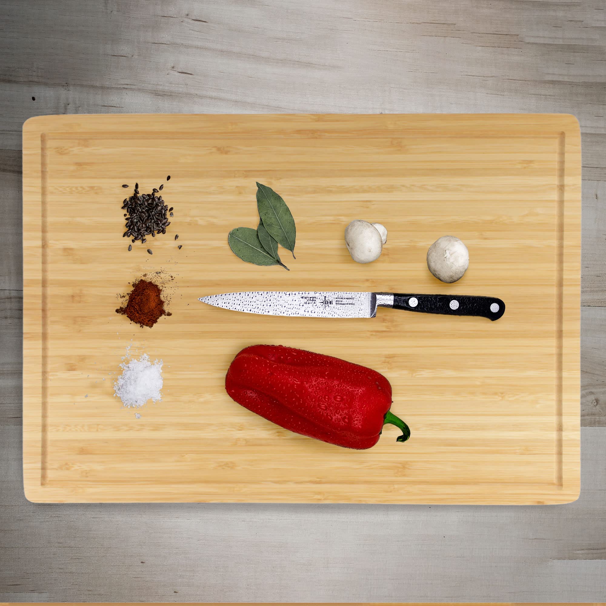 Large Bamboo Cutting Board with Juice Groove
