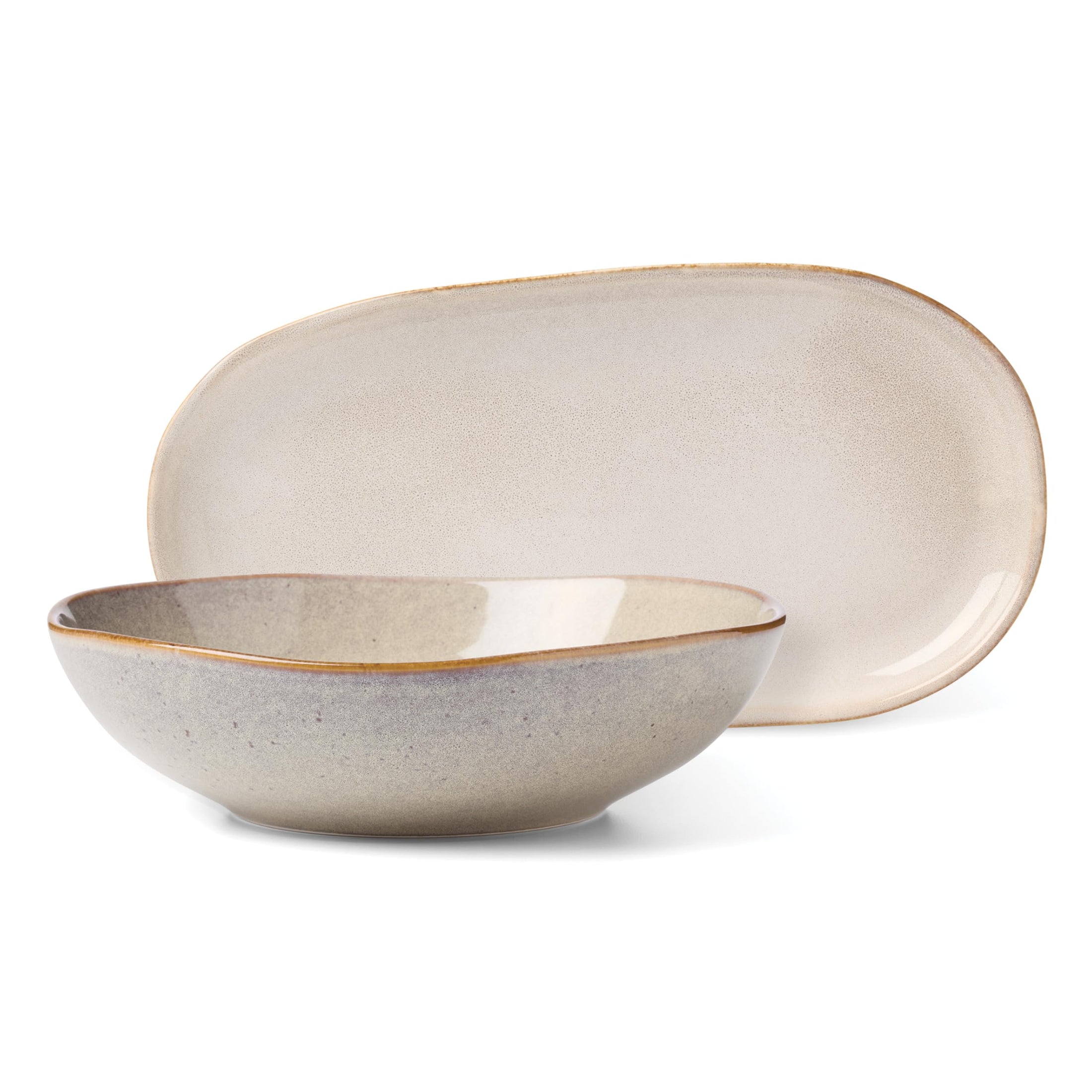Oneida 899208 Organic Shades Oatmeal 18-Piece Dinnerware Set, Service For 6