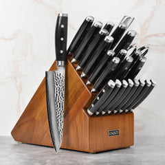 25-Piece Damascus Stainless Steel Knife Block Set