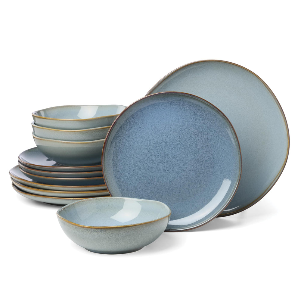 Oneida 899208 Organic Shades Oatmeal 18-Piece Dinnerware Set, Service For 6