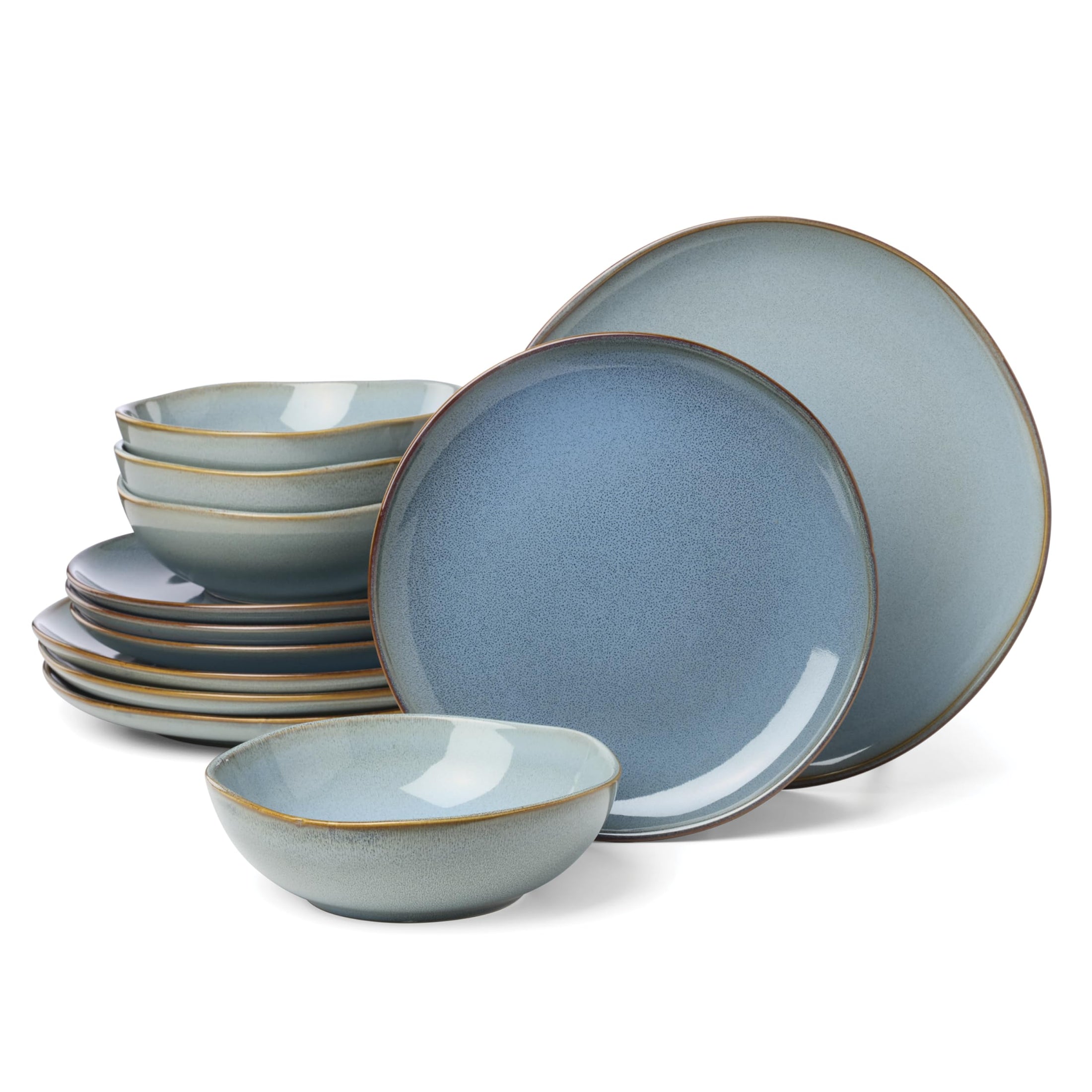 Oneida 899208 Organic Shades Oatmeal 18-Piece Dinnerware Set, Service For 6