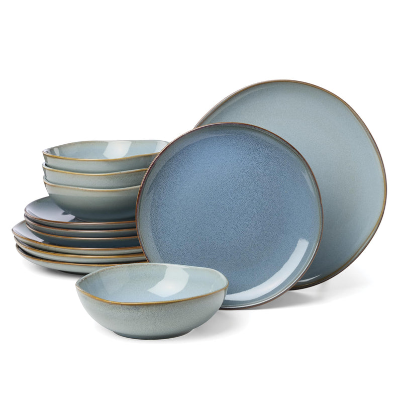 Oneida 899208 Organic Shades Oatmeal 18-Piece Dinnerware Set, Service For 6