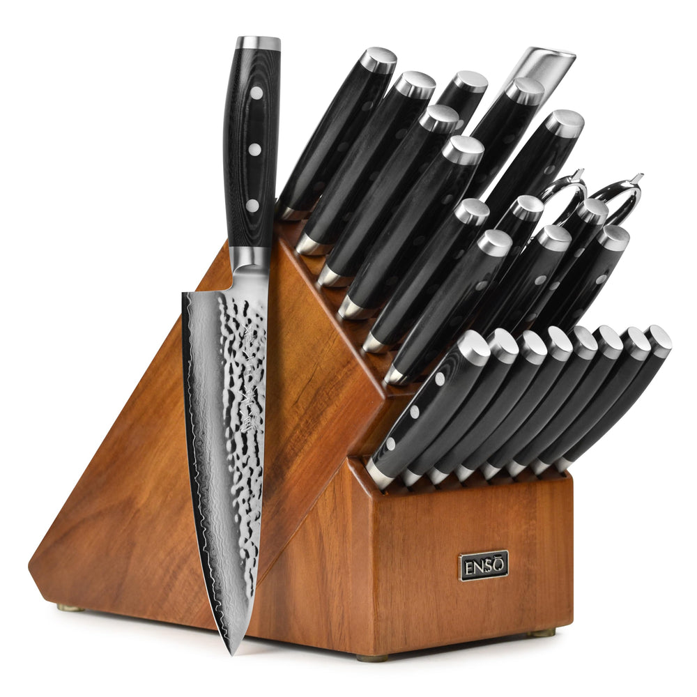 25-Piece Damascus Stainless Steel Knife Block Set