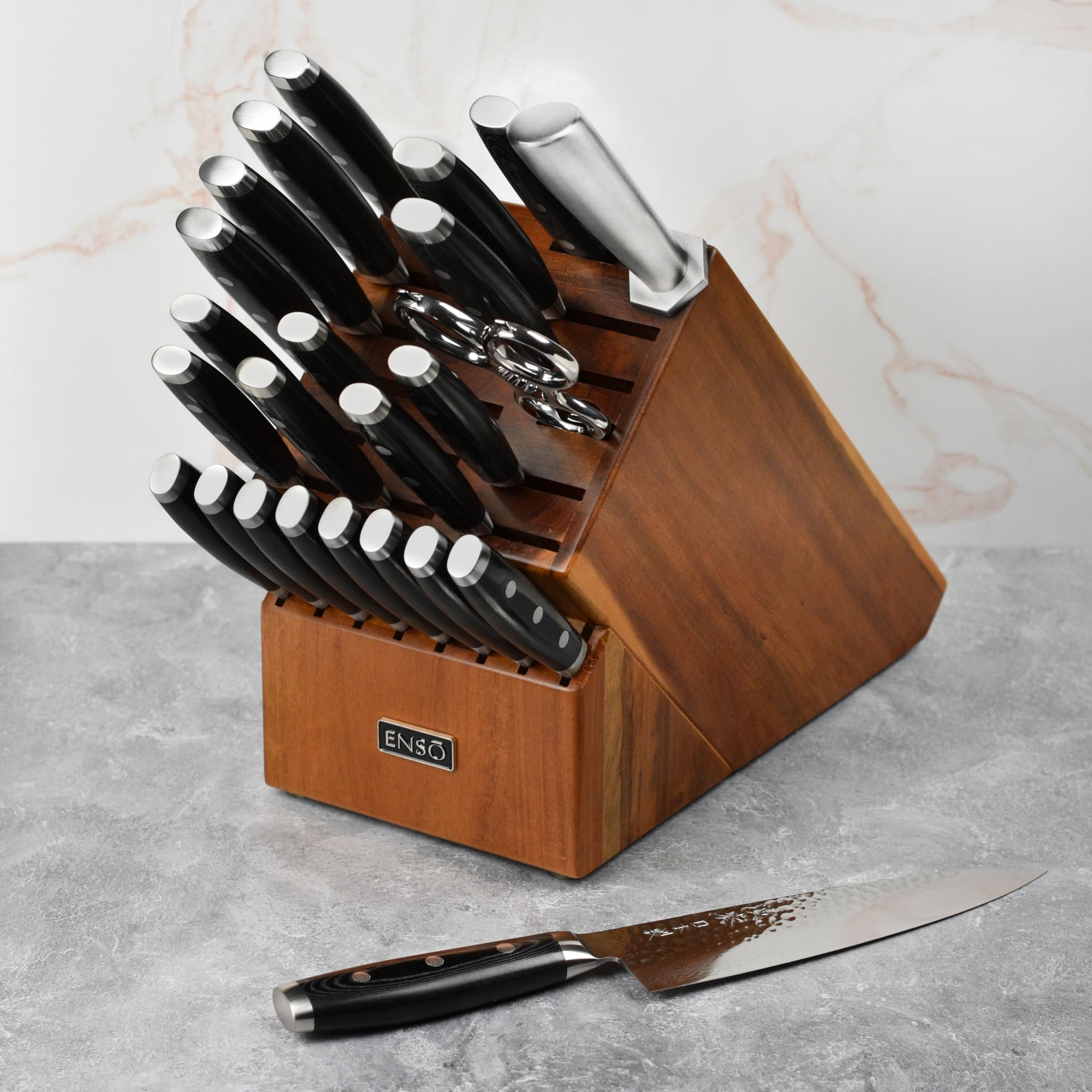 25-Piece Damascus Stainless Steel Knife Block Set