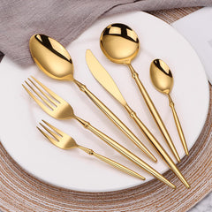 30-Piece Gold Stainless Steel Flatware Set for 6