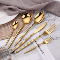 30-Piece Gold Stainless Steel Flatware Set for 6