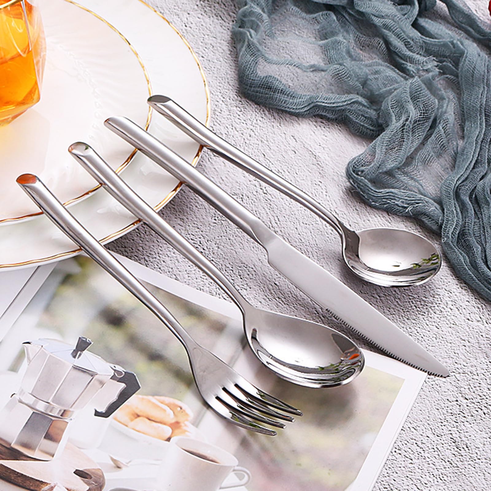 84-Piece Stainless Steel Flatware Set for 12
