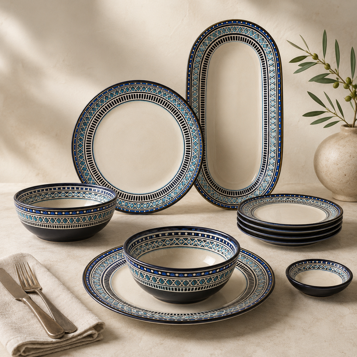 35-Piece Porcelain Dinnerware Set